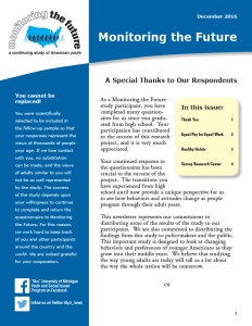 MTF Newsletter - a special thanks, December 2016